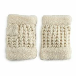 Women's Koolaburra By UGG Sherpa Knit Fingerless Gloves Ivory -Koolaburra by UGG Shop unnamed file 1101