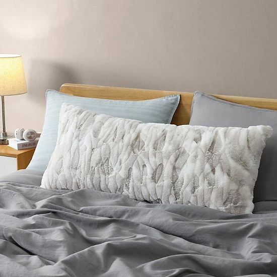 Koolaburra By UGG Nya Faux Fur Bolster Throw Pillow Light High Rise 2 Koolaburra By UGG Nya Faux Fur Bolster Throw Pillow Light High Rise - Image 2