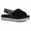 Koolaburra By UGG Fuzz'n II Women's Faux-Fur Sandals Black