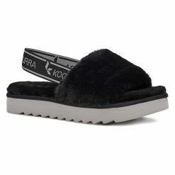 Koolaburra By UGG Fuzz'n II Women's Faux-Fur Sandals Black