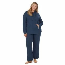 Plus Size Koolaburra By UGG Sweater Knit Pajama Top & Wide Leg Pajama Pants Set Olive