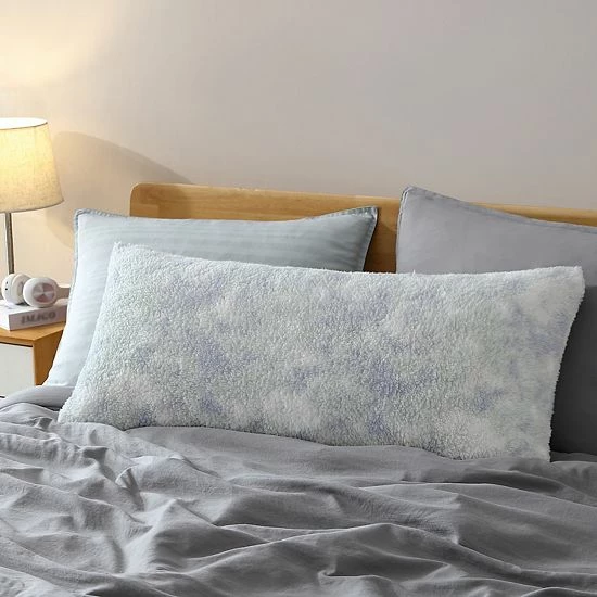 Koolaburra By UGG Stellar Sherpa Bolster Throw Pillow Aqua Gray 2 Koolaburra By UGG Stellar Sherpa Bolster Throw Pillow Aqua Gray - Image 2