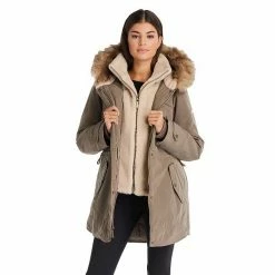 Women's Koolaburra By UGG Faux-Fur Hood Inner-Vest Puffer Coat Olive -Koolaburra by UGG Shop unnamed file 204