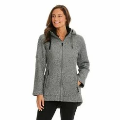 Women's Koolaburra By UGG Hooded Fleece Coat Salt Pepper -Koolaburra by UGG Shop unnamed file 435