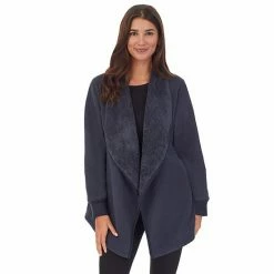 Women's Koolaburra By UGG Microfleece & Sherpa Open Cardigan Blue -Koolaburra by UGG Shop unnamed file 655