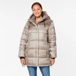 Women's Koolaburra By UGG Hooded Mixed-Media Puffer Jacket Birch 10 Women's Koolaburra By UGG Hooded Mixed-Media Puffer Jacket Birch -Koolaburra by UGG Shop unnamed file 673