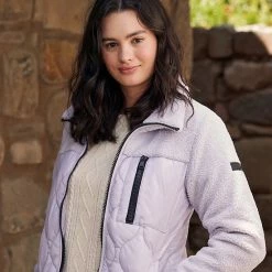 Women's Koolaburra By UGG Mixed-Media Fleece Jacket Lilac -Koolaburra by UGG Shop unnamed file 868