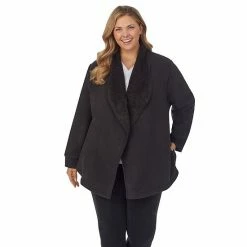 Plus Size Koolaburra By UGG Microfleece & Sherpa Open Cardigan Black -Koolaburra by UGG Shop unnamed file 977